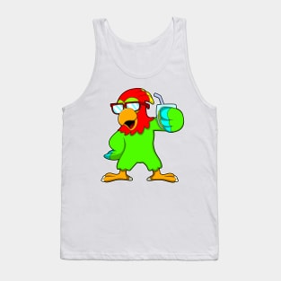 Parrot with Sunglasses & Drink Tank Top